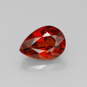 1.98 ct Orange Spessartite Garnet Gemstone, Spessartite Garnet Gem in Pear Facet Shape for Sale.
