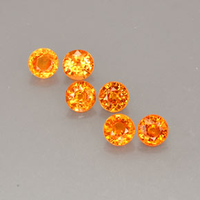 3.62 ct Orange Spessartite Garnet Gemstone, Spessartite Garnet Gem in Round Facet Shape for Sale.