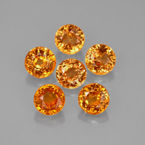 3.67 ct Orange Spessartite Garnet Gemstone, Spessartite Garnet Gem in Round Facet Shape for Sale.