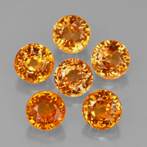 3.67 ct Orange Spessartite Garnet Stone, Natural Spessartite Garnet in Round Facet Shape for Sale