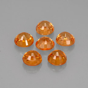 Spessartite Garnet Gemstone in 4.5 mm Size for Sale, Spessartite Garnet Stone in Mandarin Orange Color