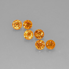 Naranja medio Granate Espesartina Gema - 0.6ct Faceta Redonda (ID: 173086)