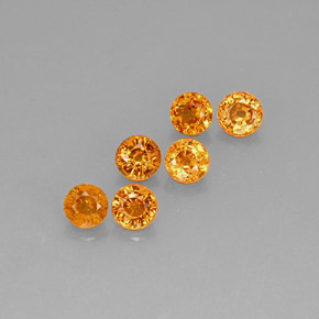 3.70 ctw Orange Spessartite Garnet Stones, Natural Spessartite Garnet in Round Facet Shape for Sale