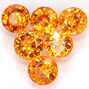 4.06 ct Orange Spessartite Garnet Gemstone, Spessartite Garnet Gem in Round Facet Shape for Sale.