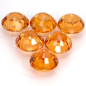 Spessartite Garnet Gemstone in 5 mm (calibrated) Size for Sale, Spessartite Garnet Stone in Orange Color