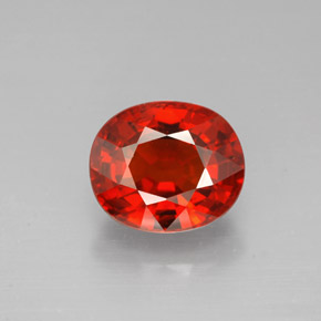 2.77 ct Orange Spessartite Garnet Gemstone, Spessartite Garnet Gem in Oval Facet Shape for Sale.