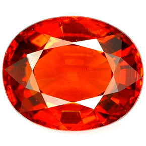 3.01 ct Orange Spessartite Garnet Gemstone, Spessartite Garnet Gem in Oval Facet Shape for Sale.
