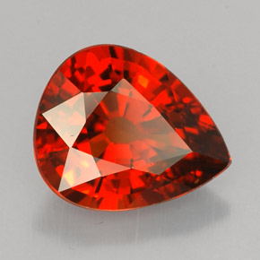 3.12 ct Orange Spessartite Garnet Stone, Natural Spessartite Garnet in Pear Facet Shape for Sale