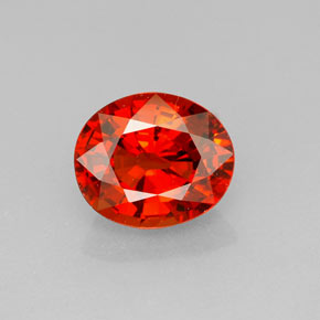2.89 ct Orange Spessartite Garnet Gemstone, Spessartite Garnet Gem in Oval Facet Shape for Sale.