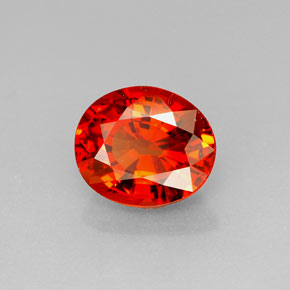 2.89 ct Orange Spessartite Garnet Stone, Natural Spessartite Garnet in Oval Facet Shape for Sale