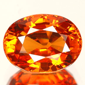 1.74 ct Orange Spessartite Garnet Gemstone, Spessartite Garnet Gem in Oval Facet Shape for Sale.