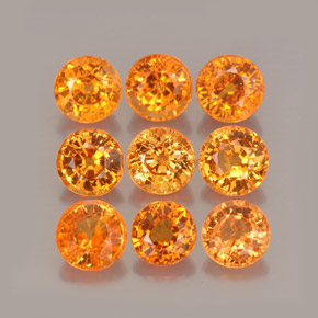 6.15 ct Orange Spessartite Garnet Gemstone, Spessartite Garnet Gem in Round Facet Shape for Sale.