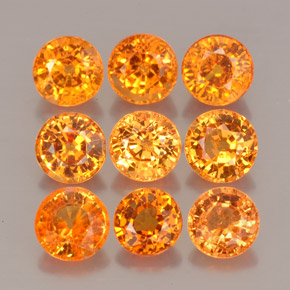 6.15 ct Orange Spessartite Garnet Stone, Natural Spessartite Garnet in Round Facet Shape for Sale