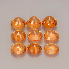 Spessartite Garnet Gemstone in 5 mm (calibrated) Size for Sale, Spessartite Garnet Stone in Mandarin Orange Color