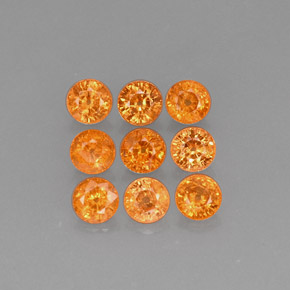 7.27 ct Orange Spessartite Garnet Gemstone, Spessartite Garnet Gem in Round Facet Shape for Sale.