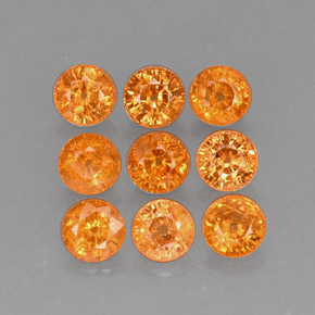7.27 ct Orange Spessartite Garnet Stone, Natural Spessartite Garnet in Round Facet Shape for Sale