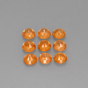 Spessartite Garnet Gemstone in 5 mm (calibrated) Size for Sale, Spessartite Garnet Stone in Mandarin Orange Color