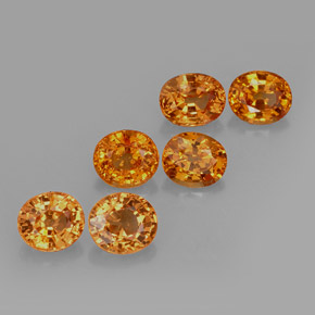 4.85 ctw Orange Spessartite Garnet Stones, Natural Spessartite Garnet in Oval Facet Shape for Sale