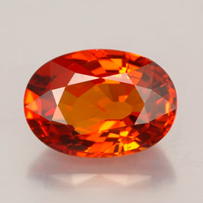 3.51 ct Orange Spessartite Garnet Gemstone, Spessartite Garnet Gem in Oval Facet Shape for Sale.