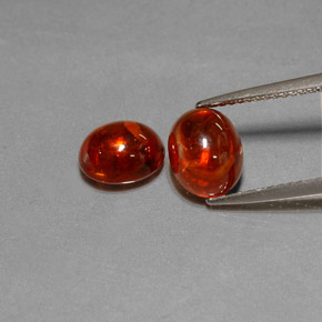 5.07 ct Red Spessartite Garnet Stone, Natural Spessartite Garnet in Oval Cabochon Shape for Sale