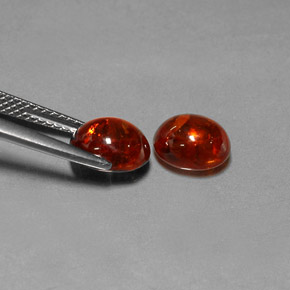 Spessartite Garnet Gemstone in 8.1 x 6.6 mm Size for Sale, Spessartite Garnet Stone in Orange Red Color