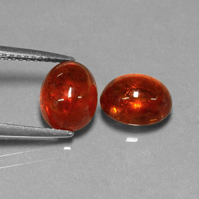 5.69 ct Orange Spessartite Garnet Stone, Natural Spessartite Garnet in Oval Cabochon Shape for Sale