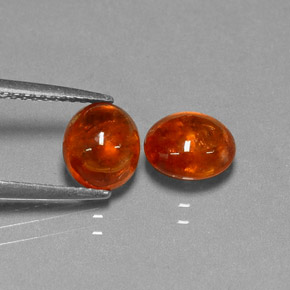 3.96 ct Orange Spessartite Garnet Stone, Natural Spessartite Garnet in Oval Cabochon Shape for Sale