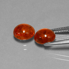 Spessartite Garnet Gemstone in 7.2 x 6.2 mm Size for Sale, Spessartite Garnet Stone in Mandarin Orange Color