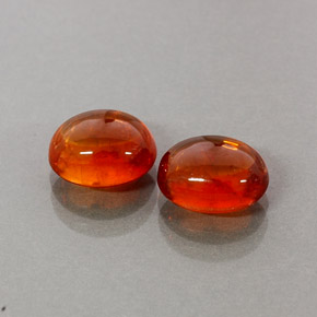 5.85 ct Orange Spessartite Garnet Gemstone, Spessartite Garnet Gem in Oval Cabochon Shape for Sale.