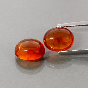 5.85 ct Orange Spessartite Garnet Stone, Natural Spessartite Garnet in Oval Cabochon Shape for Sale