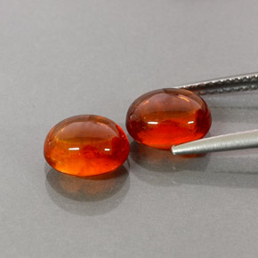 Spessartite Garnet Gemstone in 8.4 x 6.9 mm Size for Sale, Spessartite Garnet Stone in Red Orange Color