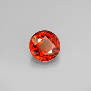 0.91 ct Orange Spessartite Garnet Stone, Natural Spessartite Garnet in Round Facet Shape for Sale