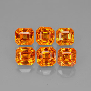 4.09 ct Orange Spessartite Garnet Gemstone, Spessartite Garnet Gem in Octagon Facet Shape for Sale.