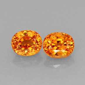 1.19 ct Orange Spessartite Garnet Gemstone, Spessartite Garnet Gem in Oval Facet Shape for Sale.