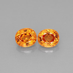 1.25 ct Orange Spessartite Garnet Gemstone, Spessartite Garnet Gem in Oval Facet Shape for Sale.