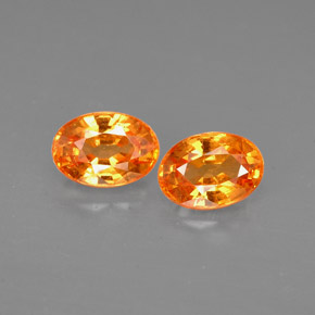 1.44 ct Orange Spessartite Garnet Gemstone, Spessartite Garnet Gem in Oval Facet Shape for Sale.