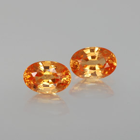 1.46 ct Orange Spessartite Garnet Gemstone, Spessartite Garnet Gem in Oval Facet Shape for Sale.