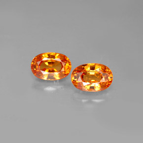 1.54 ct Orange Spessartite Garnet Gemstone, Spessartite Garnet Gem in Oval Facet Shape for Sale.