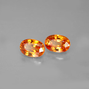 1.54 ct Orange Spessartite Garnet Stone, Natural Spessartite Garnet in Oval Facet Shape for Sale