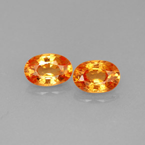 1.39 ct Orange Spessartite Garnet Gemstone, Spessartite Garnet Gem in Oval Facet Shape for Sale.
