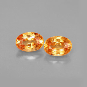 1.59 ct Orange Spessartite Garnet Gemstone, Spessartite Garnet Gem in Oval Facet Shape for Sale.