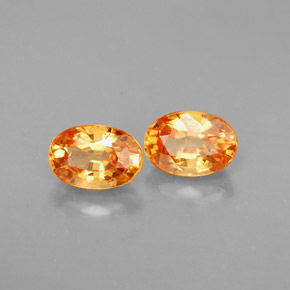 1.59 ct Orange Spessartite Garnet Stone, Natural Spessartite Garnet in Oval Facet Shape for Sale