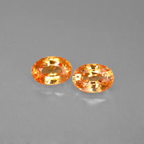 1.38 ct Orange Spessartite Garnet Gemstone, Spessartite Garnet Gem in Oval Facet Shape for Sale.
