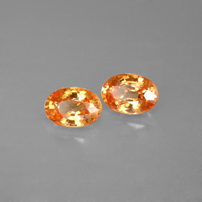 1.38 ct Orange Spessartite Garnet Stone, Natural Spessartite Garnet in Oval Facet Shape for Sale