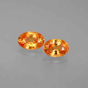 1.33 ct Orange Spessartite Garnet Gemstone, Spessartite Garnet Gem in Oval Facet Shape for Sale.