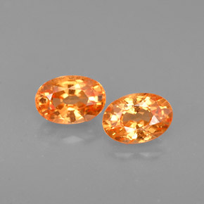 1.56 ct Orange Spessartite Garnet Gemstone, Spessartite Garnet Gem in Oval Facet Shape for Sale.