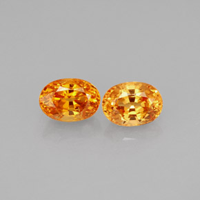 1.42 ct Orange Spessartite Garnet Gemstone, Spessartite Garnet Gem in Oval Facet Shape for Sale.
