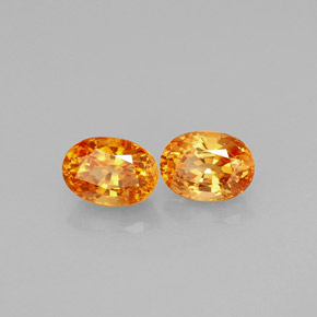 1.42 ct Orange Spessartite Garnet Stone, Natural Spessartite Garnet in Oval Facet Shape for Sale