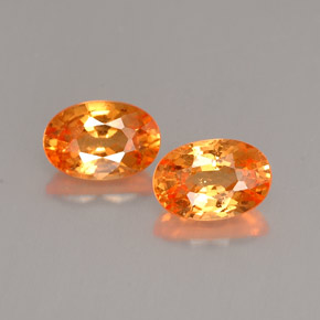 1.49 ct Orange Spessartite Garnet Gemstone, Spessartite Garnet Gem in Oval Facet Shape for Sale.