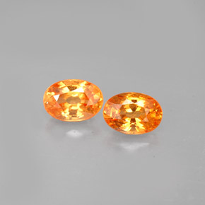 1.58 ct Orange Spessartite Garnet Gemstone, Spessartite Garnet Gem in Oval Facet Shape for Sale.